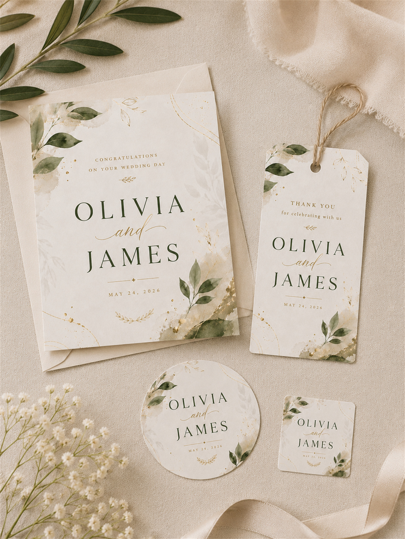 Customized romantic wedding decorations - Design a luxurious wedding - Customize names and dates